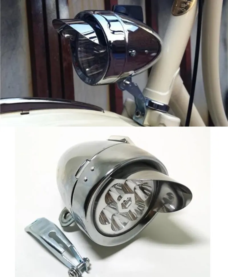 レトロな自転車LEDフロントライト 2024バイク、防水、明るい懐中