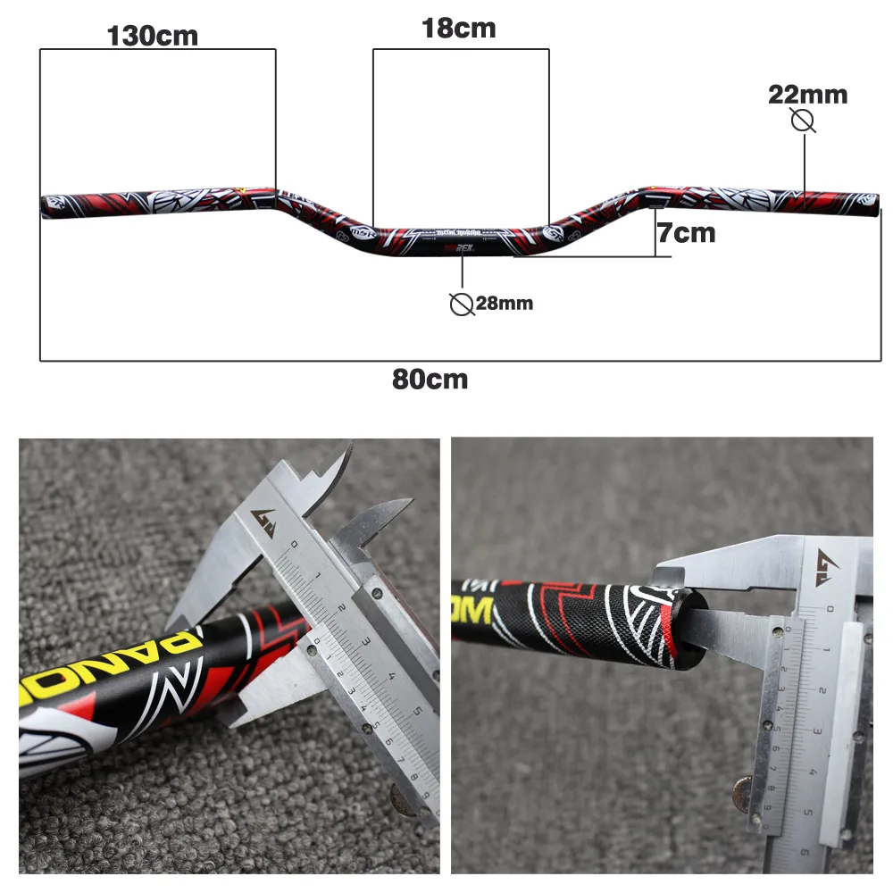HJCO 1 1/8" Fat Bar Handlebar (28mm) For Motorcycle MX Motocross – Gray Stainless Steel