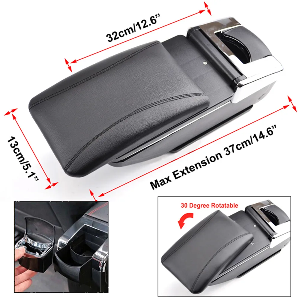 Reposabrazos Central De Cuero Negro Para Opel Astra H (2004-2008) – XUKEY, Montaje Fácil