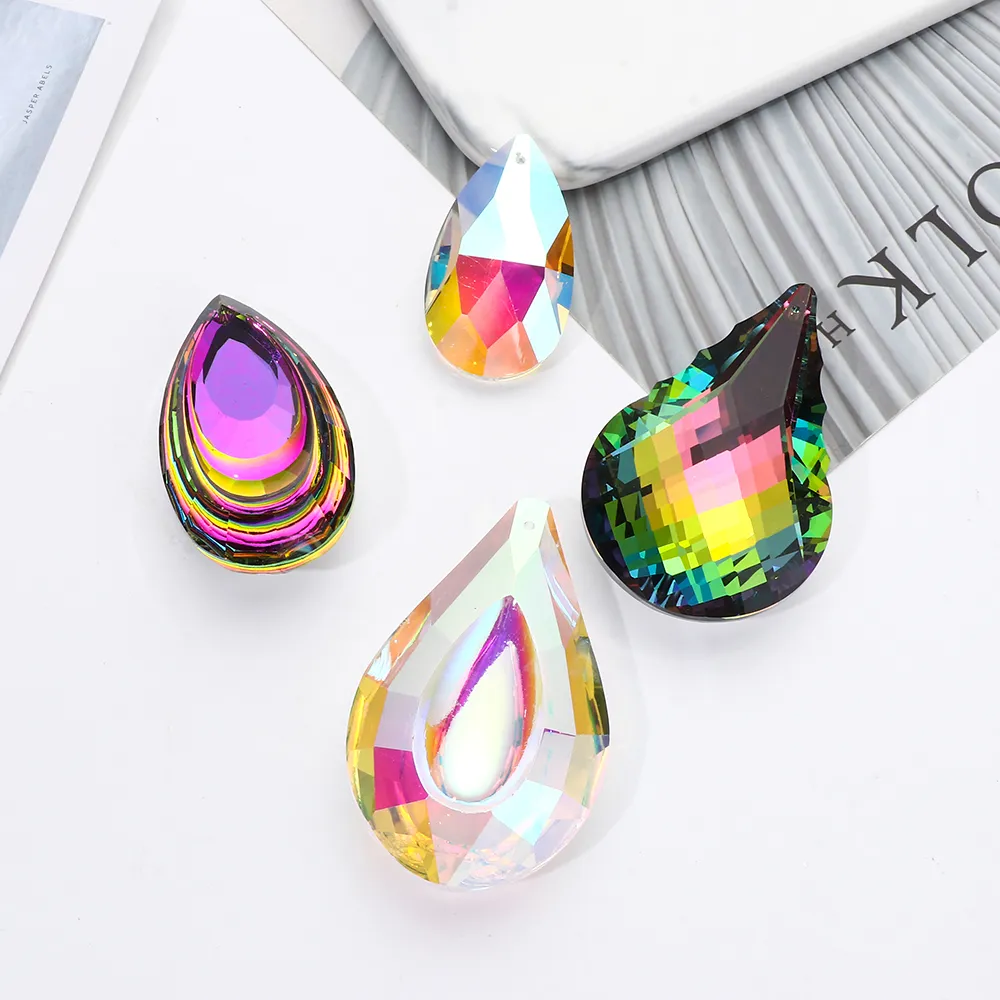 PATIKIL Kristall Lüsteranhänger Tränenförmig - 10 Stück Violette Lüsterprismen 165mm