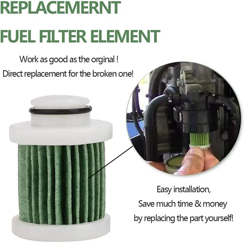 Lot De 4 Filtres à Carburant Marins 6D8-WS24A-00 - Compatibles Moteurs Yamaha 40-115ch, 4x3cm, Filtration Des Débris, Installation Facile