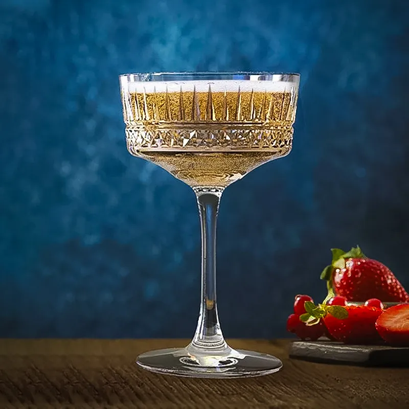 Elegant Crystal Martini Glasses for Cocktails - Set of 2