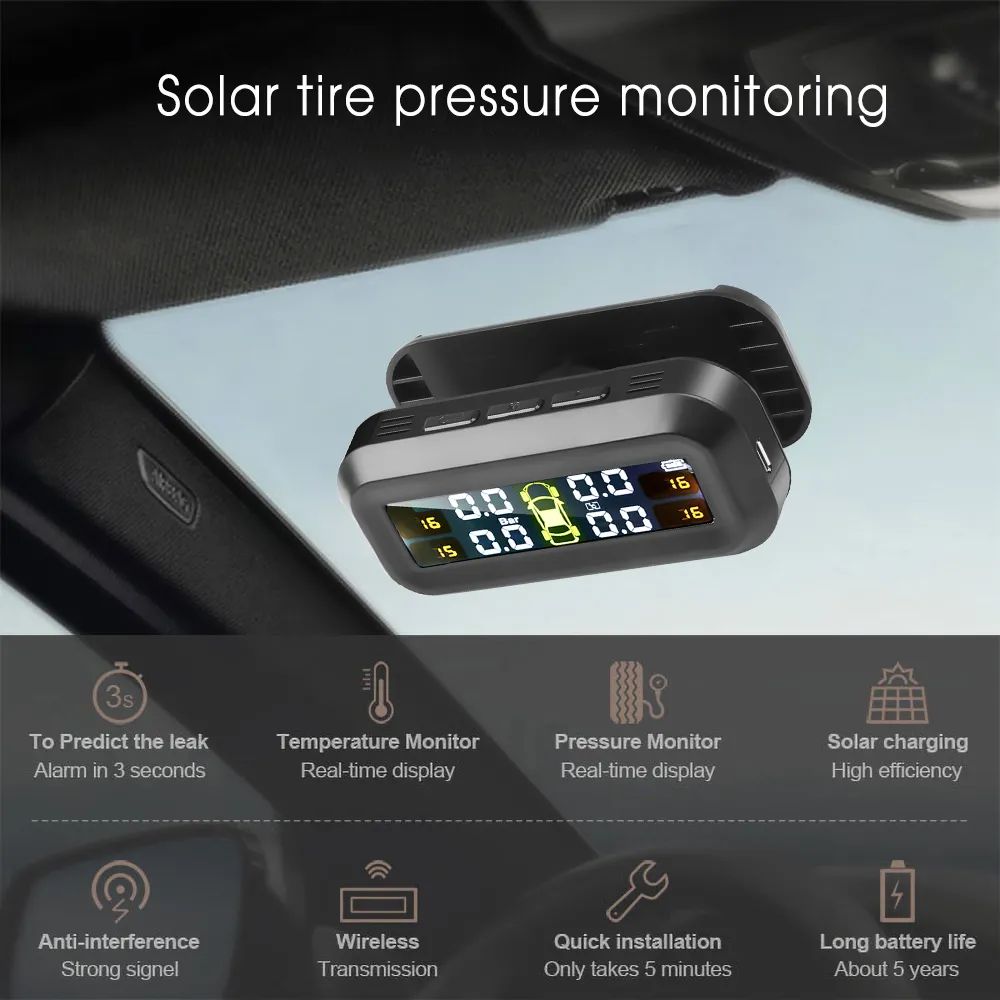 Solar Powered TPMS Tire Pressure Monitoring System... From Ddmydec ...