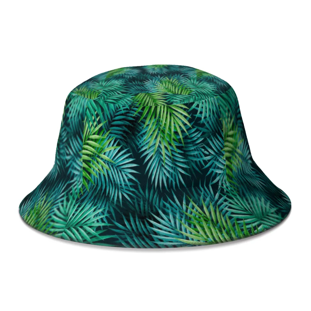 Green Leaf Bucket Hat Large Exotic Unisex Streetwear Jungle Fisherman Travel Boonie Hat From Ddmydec 48.53 DHgate.Com