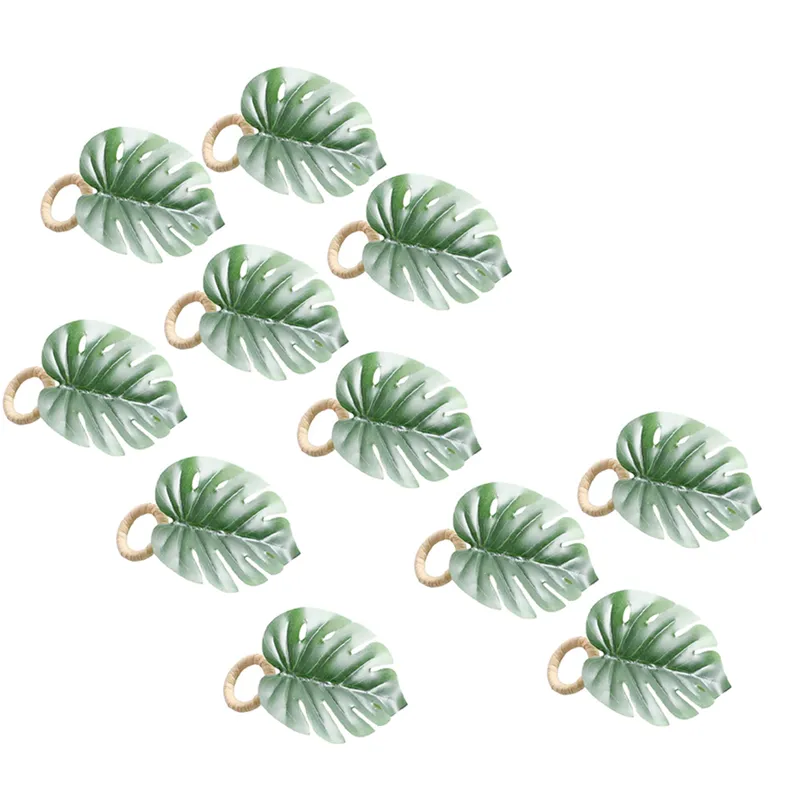 Monstera Napkin Rings Set Of 10, Faux Palm Tree... From Ddmydec, $53.49 |  DHgate.Com