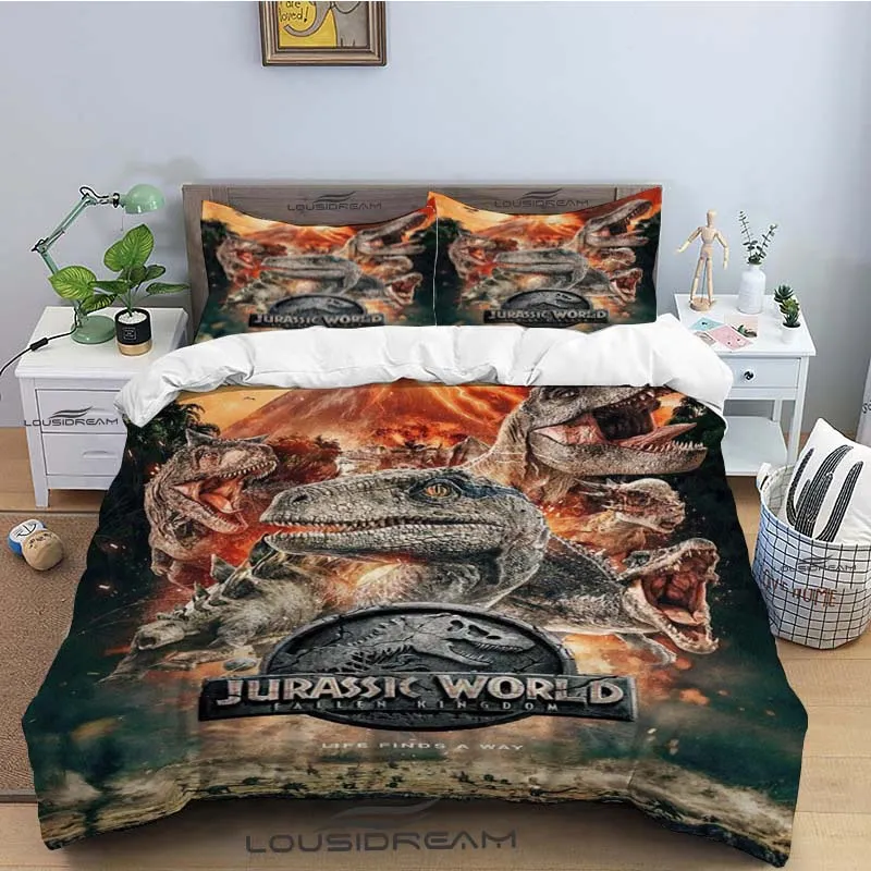 Jurassic Park Bedding Set: Dinosaur Duvet Cover Comforter for Bed
