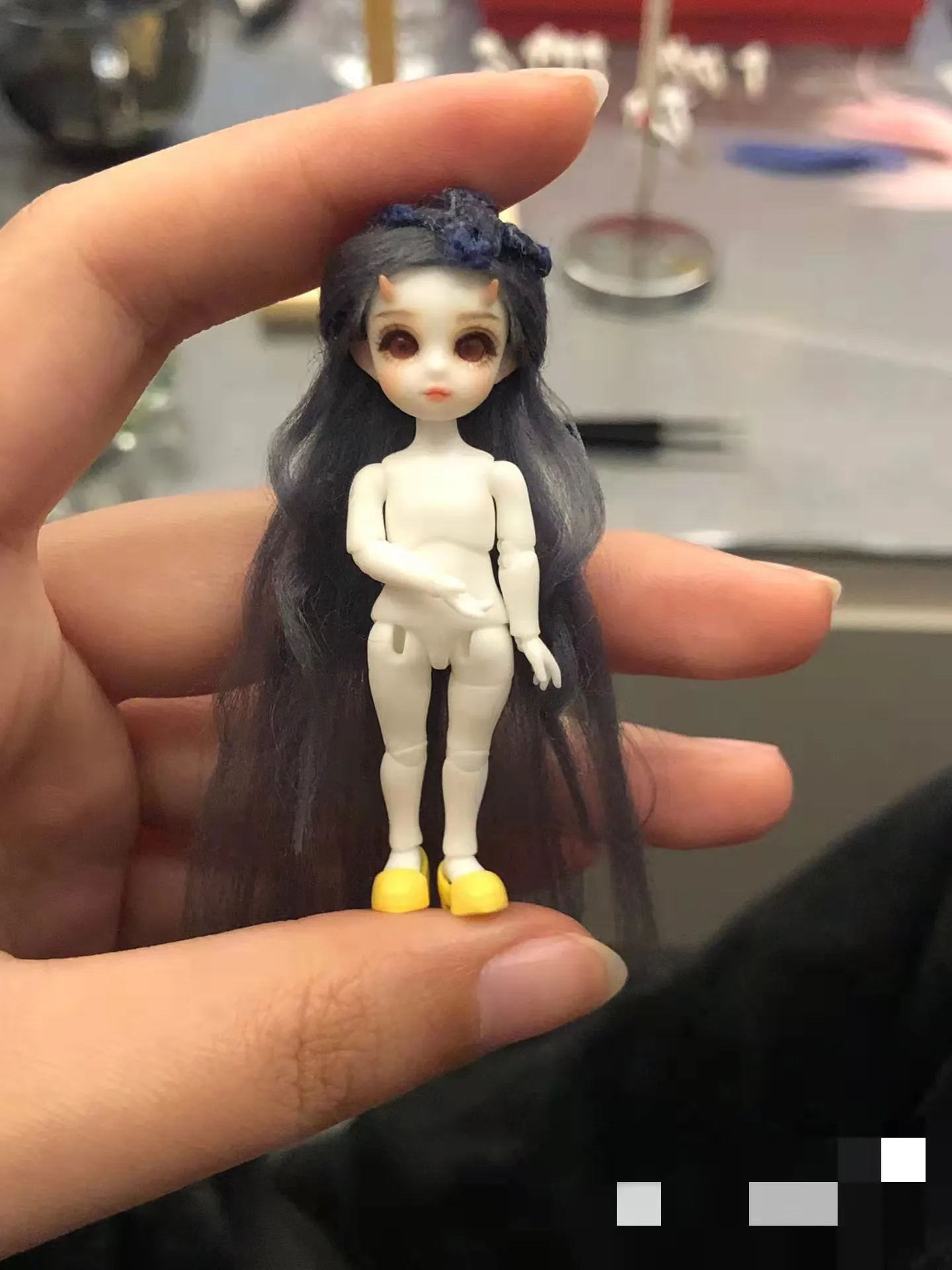 5 cm Mini Mermaid Doll Hair Benutzerdefinierte BJD Perucke 2024 Kollektion hochwertige synthetische Faser mehrere Farben fur 5 cm Mini Puppen