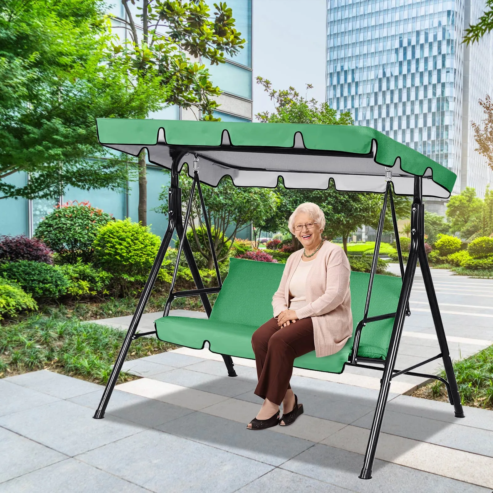DHgate Premium 249x185cm Waterproof Garden Swing Seat Shade Sails Canopy Awning Home Garden