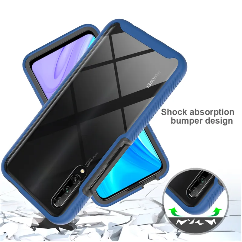 WBWONE TPU Hoes Voor OPPO A40 4G - Met Fluwelen Binnenkant, Luchtkussens, Antislip