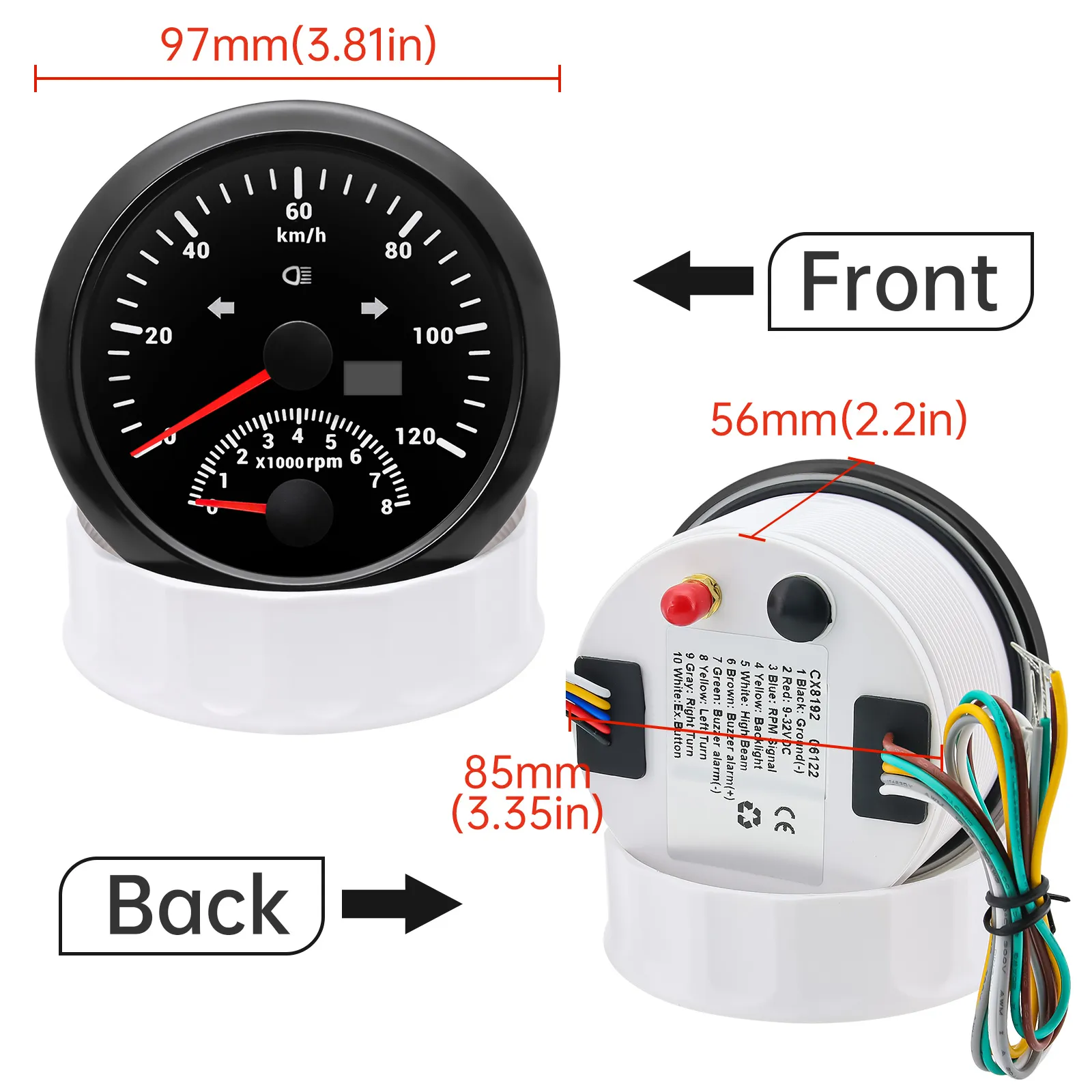 GPS Speedoeter Veloeter 85 0-200k/H With Ating Antenna White Faceplate For Car Motorcycle 913818245 GPS Speedoeter Veloeter 85 0-200k/H With Ating Antenna White Faceplate For Car Motorcycle 913818245