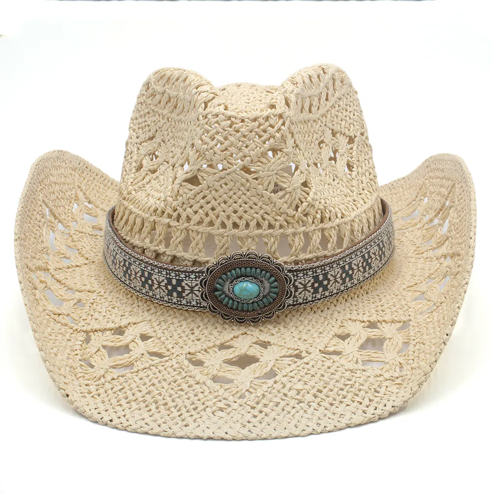 Men Women Stars Cowgirl Cowboy Hats Teens Shapable Wide Brim UV Sun Protection Straw Sun Hats UPF 50 Stylish Holiday Travel Beach Rave Party Panama Fedora Caps Headwear Topee Brown At