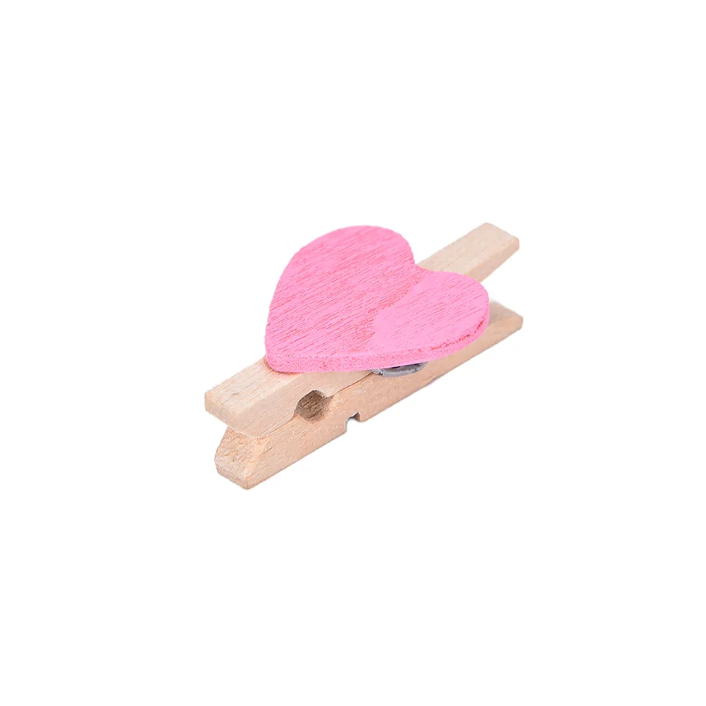 50 Pcs Pink Mini Heart Wooden Clothespins – Decorative Photo Clip Craft Clips For Laundry, Storage & Organization