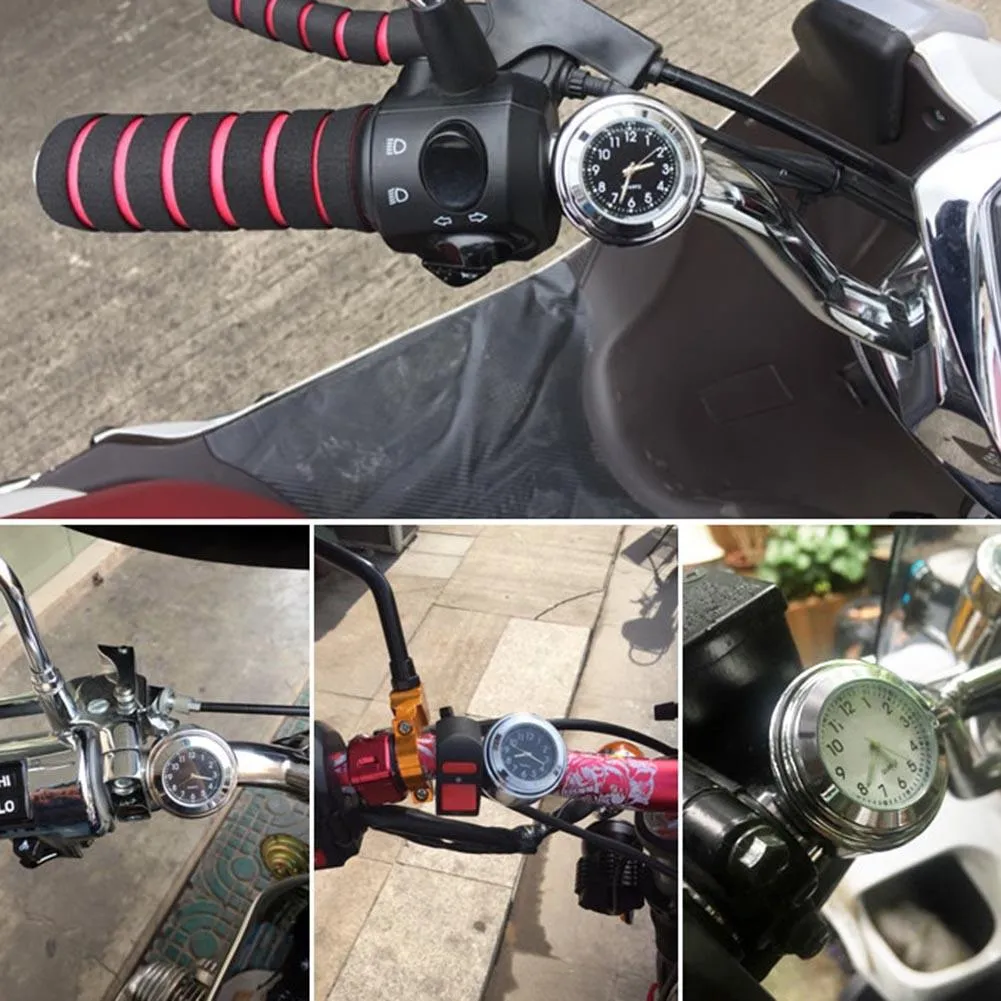 22/25mm Waterproof Chrome Motorcycle Bike Handlebar Mount Clock Watch  Aluminum Alloy Clock Moto Accessories Handlebar Clock From Ddmyfriend,  $19.76 | DHgate.Com, image size:1001x1001