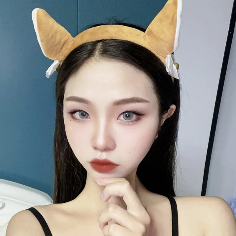 4pcs Plush Cow Ears Headband - Pink, Soft Cloth, For Kids & Adults Dress Up, Cosplay, Party