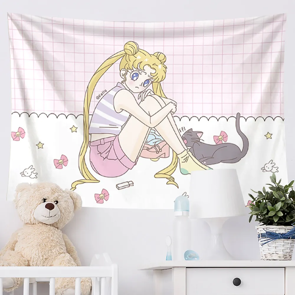 Kawaii Sailor Moon Macrame Wall Tapestry For Bedroom Aesthetic Anime Style For Cute Bedroom And Girls Room Decoration From Homepro11 7.46 DHgate.Com