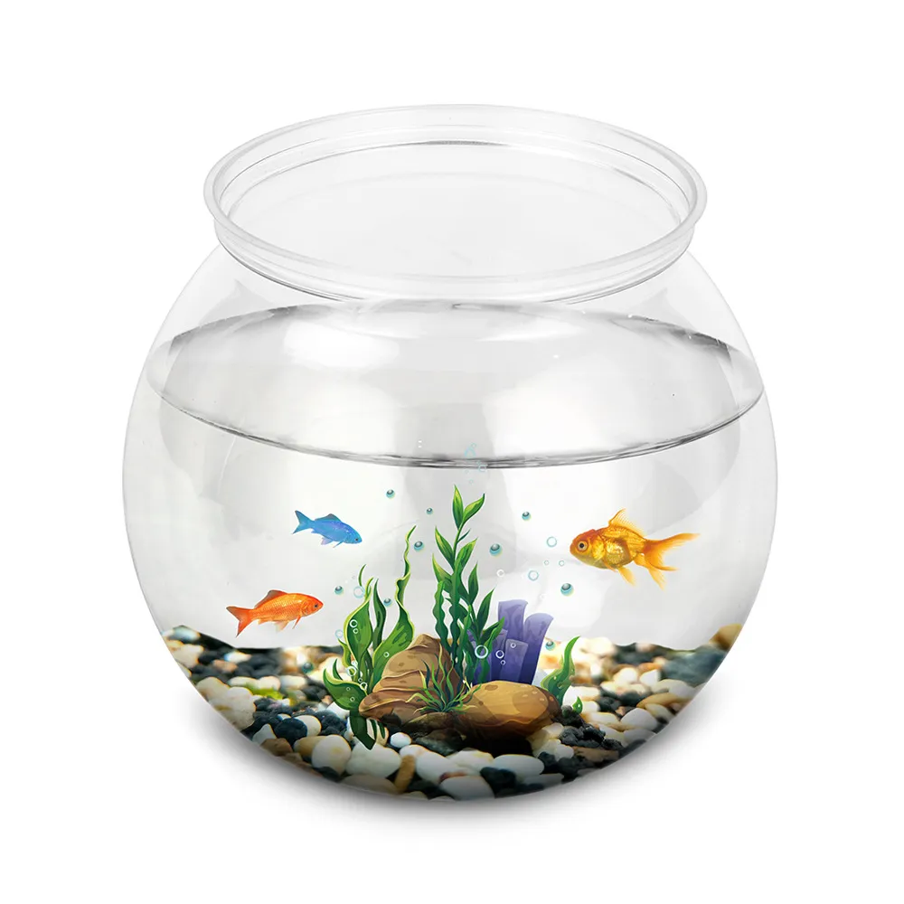 Round Plastic Fish Bowl Aquarium Tank Small, Medium, Large Sizes Betta  Mini Fish