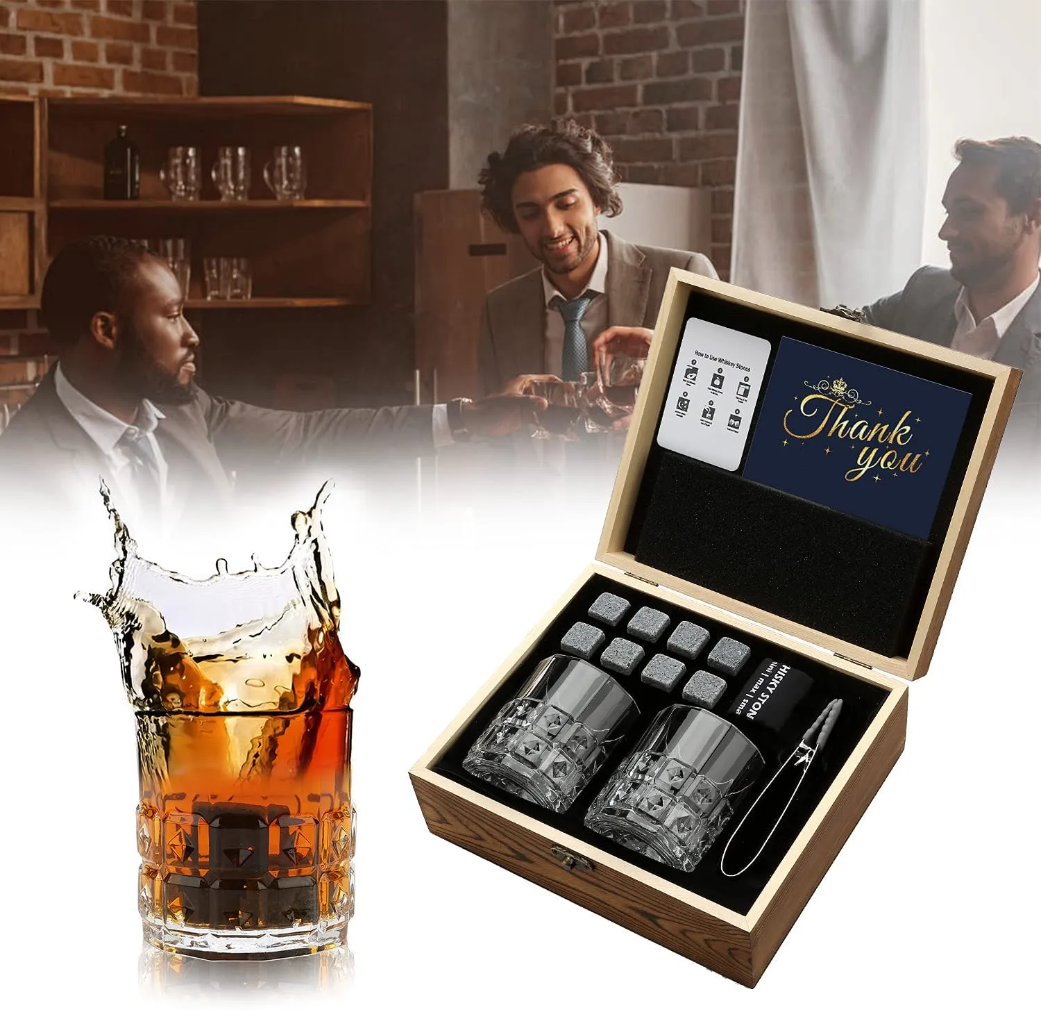 Regalos Hombre Set De Regalo Para Whisky Con Piedras De Granito