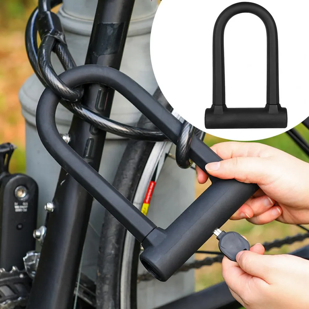 Bicycle U Lock: Rainproof Zinc Alloy Anti Theft Hydraulic Shear