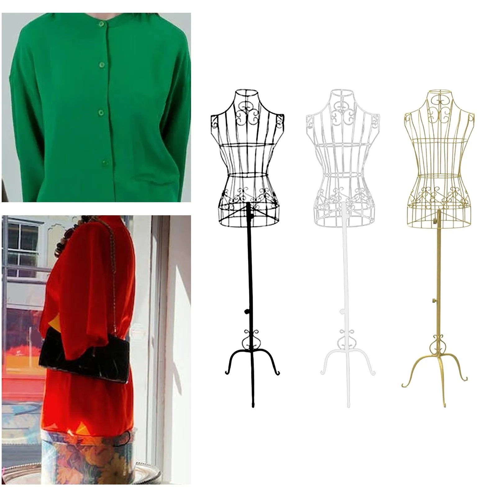 Iron Female Half-Body Mannequin Torso Metal Dress Form with Stable Base for  Tailor Display Clothes from Dhgate Sewing Notions & Tools - price 45.65