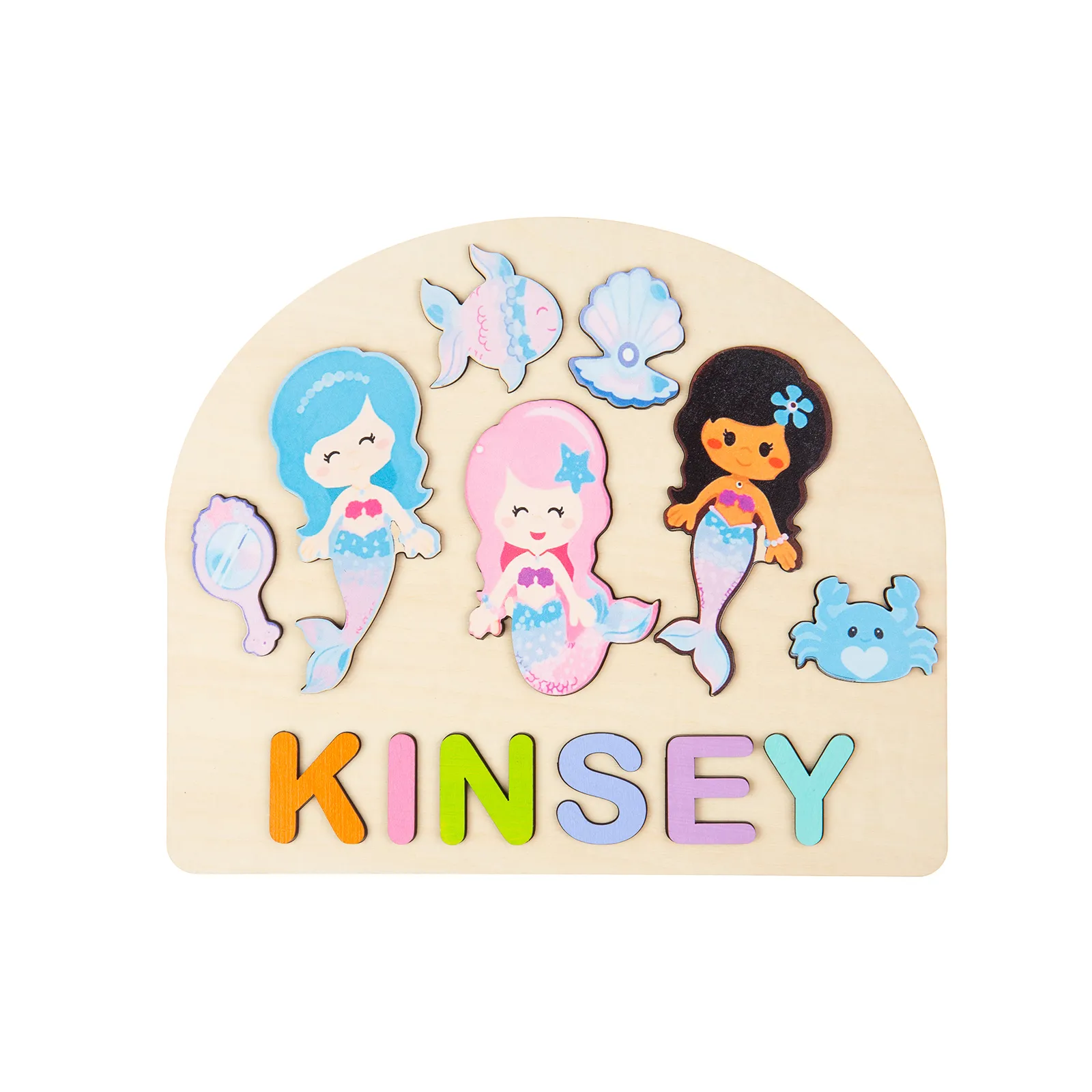 Mermaid Birthday Party Kit, Personalized Wooden Name Puzzle, Handcrafted First  Birthday Gift For Baby Girls, Little Mermaid Plush Toys, Nursery Decor From  Ddmydec, $75.3 | DHgate.Com, image size:1600x1600