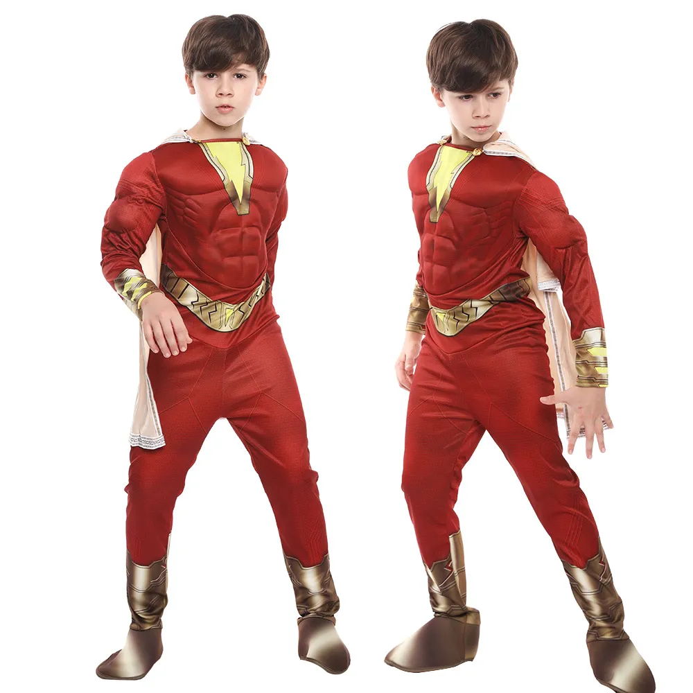Cgmgtsnキッズシャザムコスプレコスチュームレッドキャプテン