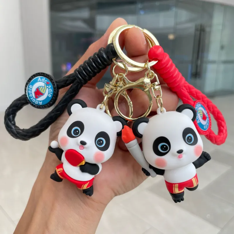 Souldershop 8-Piece Panda Keychain Set - Cute PVC Keyrings For Car Keys, Bags, Backpacks, Gifts - View #8