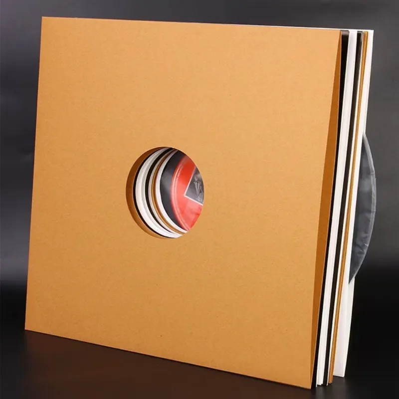 Vinyl Record Bag, Kraft Cardboard, 12Inch 350g Thick Paper Outer