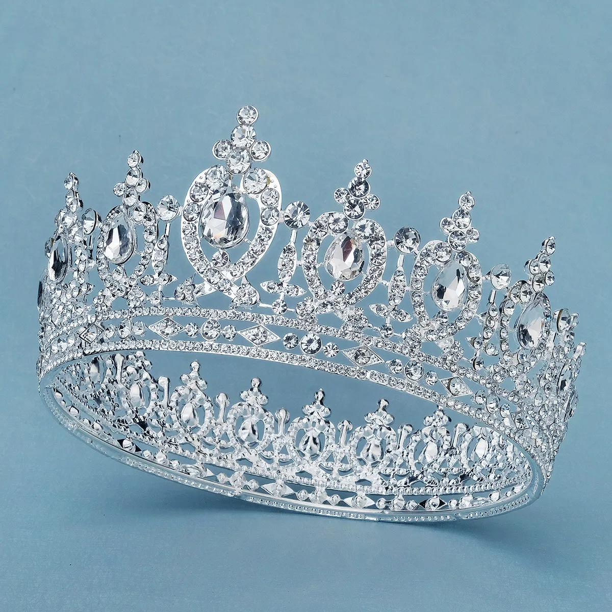 Crystal Wedding Tiara for Women,Royal Queen Crown,Rhinestone Princess Tiara KMVEXO Crystal Royal Queen King Tiaras And Crowns Women  main image 2