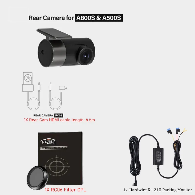 70mai 4K Dash Cam Rear Camera for A800s, A800S & Pro Plus+