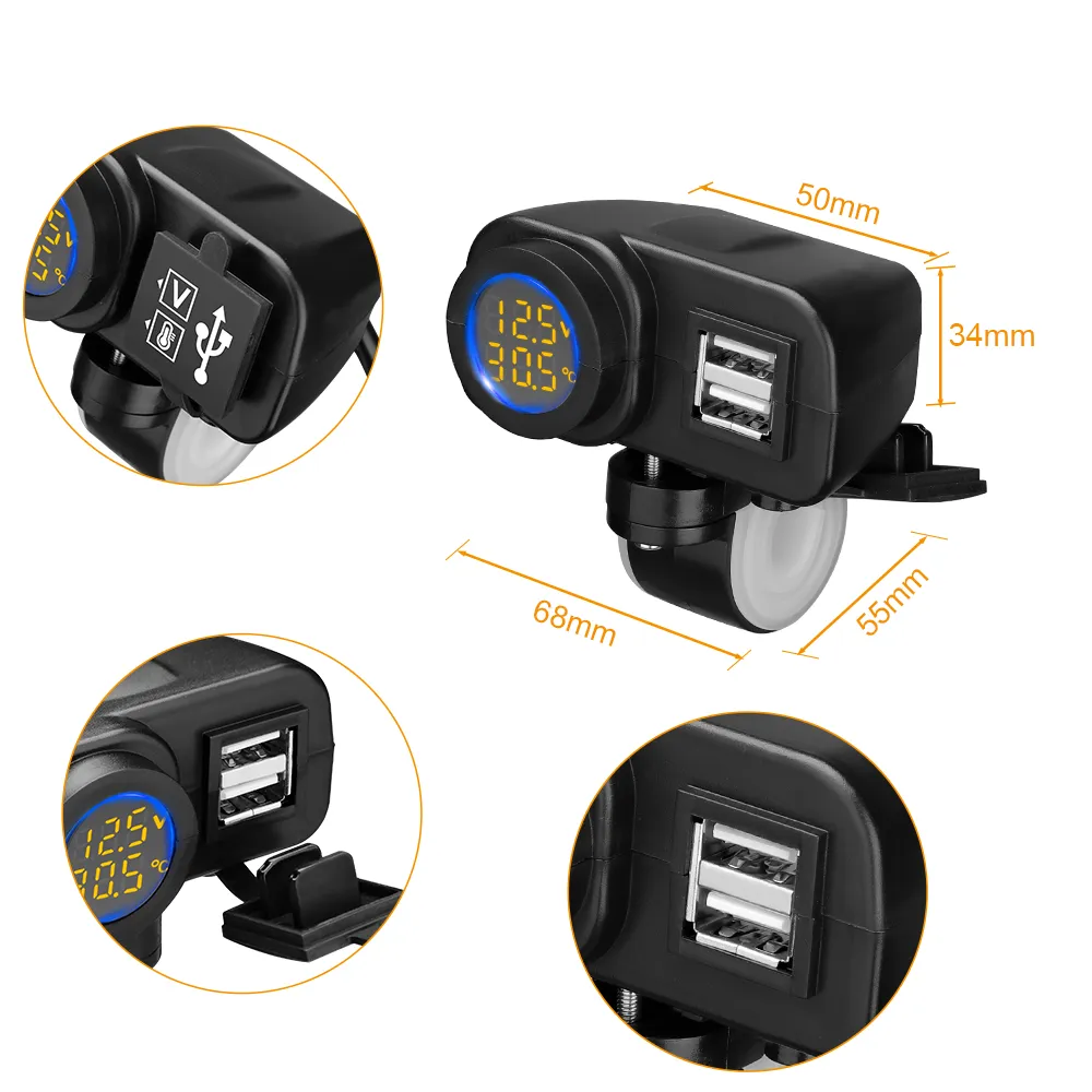 power pack with cigarette lighter socket Awapow Dual USB Motorcycle Handlebar Charger Digital Display Cigarette  Lighter Adapter Power Supply Socket From Ddmyapr, $33.71