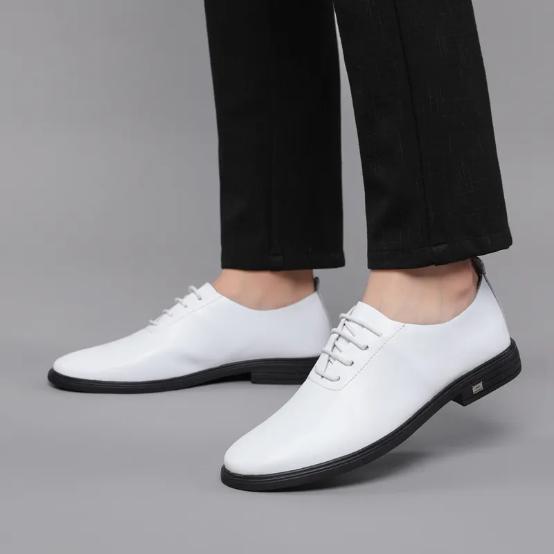 dress shoes off white Men's Ivory Patent Leather Lace Up Tuxedo for Weddings MEDIUM 9 signature Zip Tie tag Mens Off The Hook White