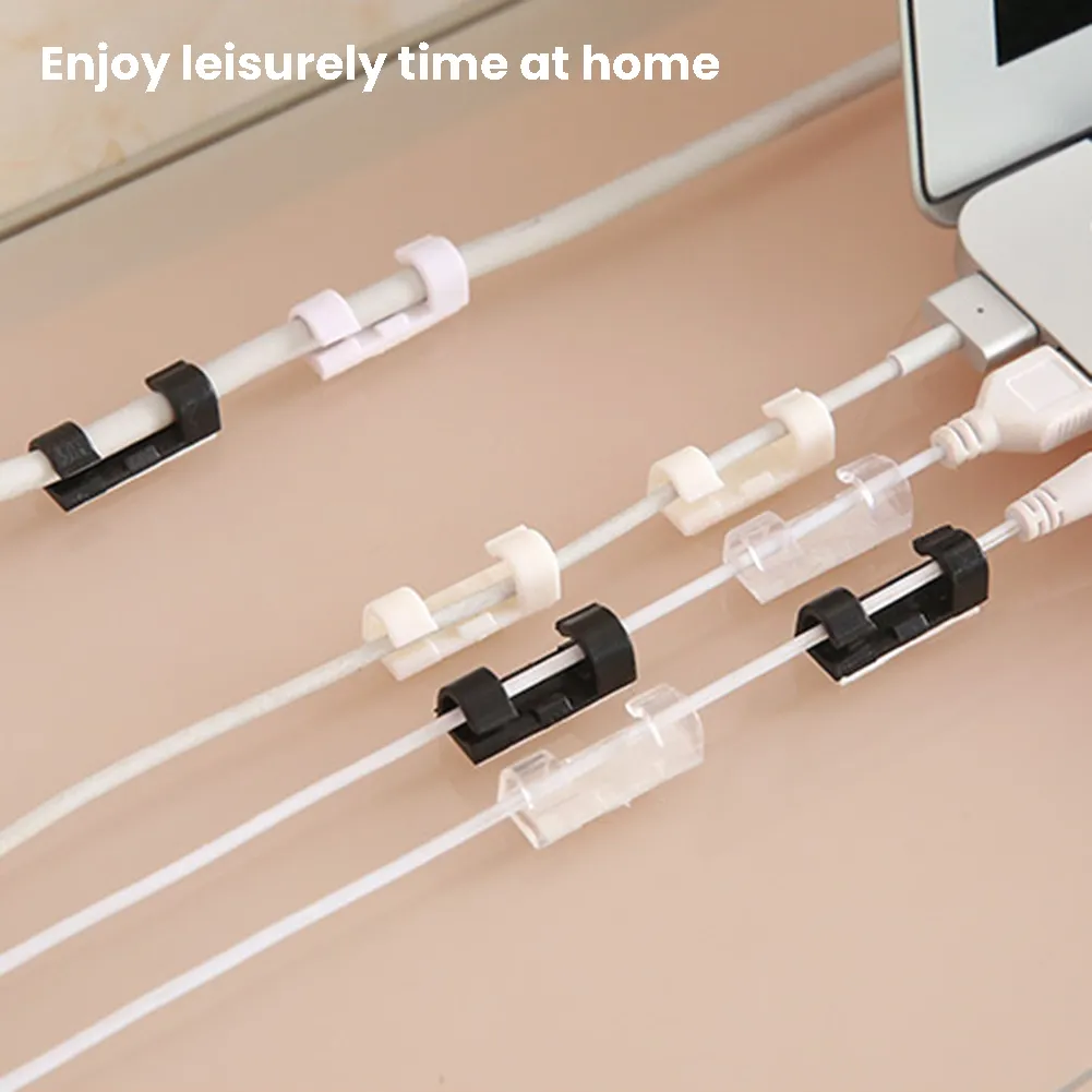 20 Pcs Clear Adhesive Cable Clips - Strong Self-Adhesive Wire Organizers For Home & Office - View #7