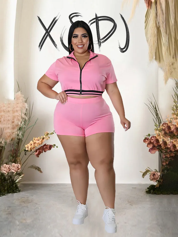 Outfits Piece Tracksuit Plus Size Summer Matching Tracksuit Set