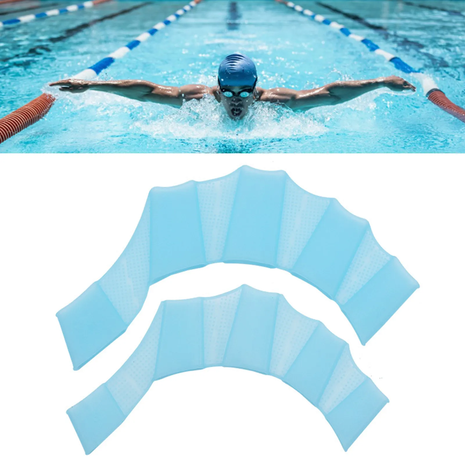 Pagaies de natation pour mains réglables pour enfants, équipement de natation Portable en Silicone pour adultes avec trous de Drainage réutilisables Pagaies de natation pour mains réglables pour enfants, équipement de natation Portable en Silicone pour adultes avec trous de Drainage réutilisables