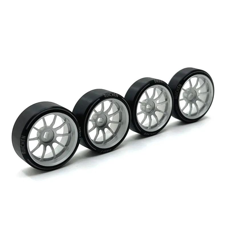 1/28 27mm Drift Tires with Metal Wheel Rims for Wltoys