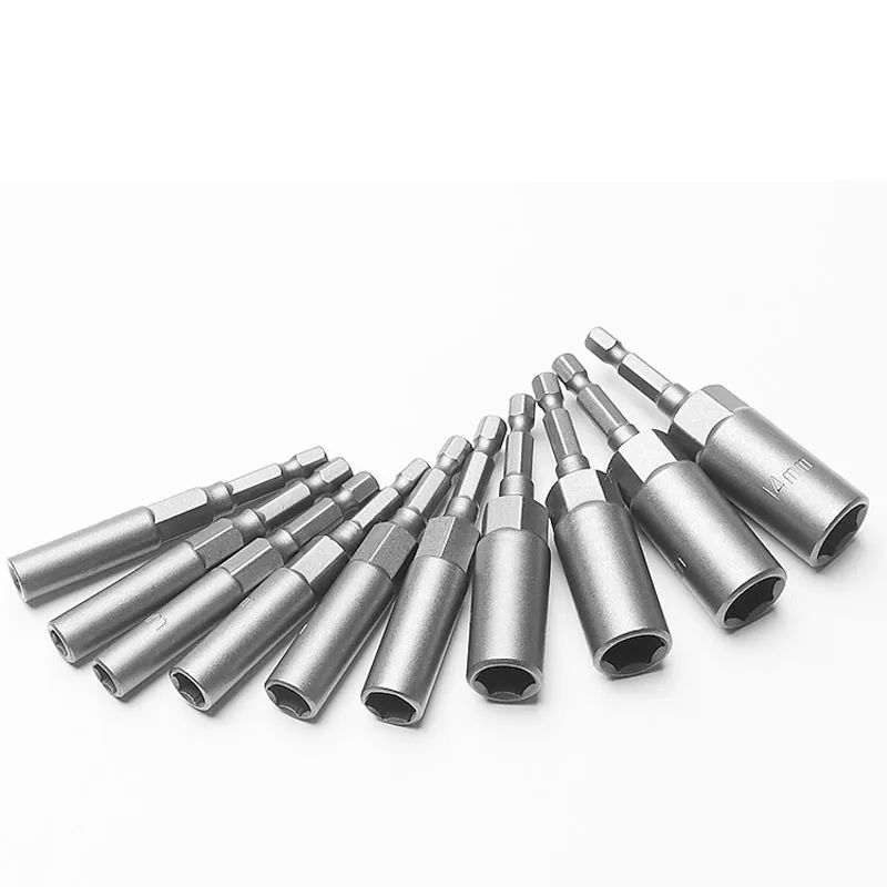 Deep Hex Socket Nut Driver Set 1/4 Hex Shank Impact Adapter 5.5 19mm ...