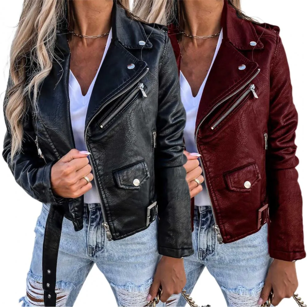 Casual Street Solid Zipper Turndown Collar Outerwear(11 Colors) Casual Street Solid Zipper Turndown Collar Outerwear(11 Colors)