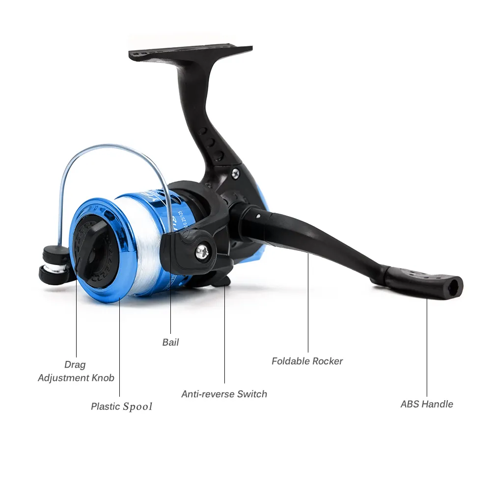 bail fishing pole Bull Bay Reel Animals Spinning Rod Capt. Harry's Supply density carbon fiber mixed with fiberglass for perfect elasticity 1m Telescopic Bail Fishing Rod