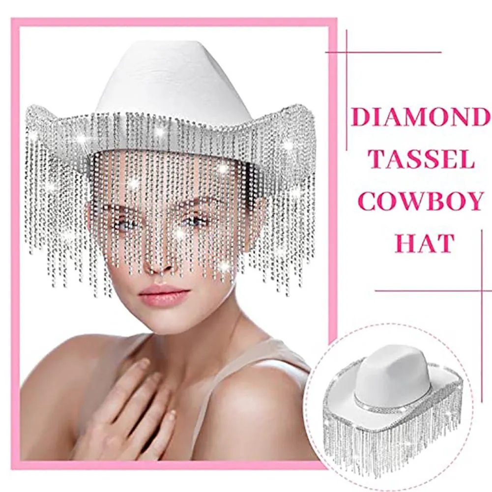 Western Cowgirl Hats With Sparkling Fringe Diamond... From  display picture 1