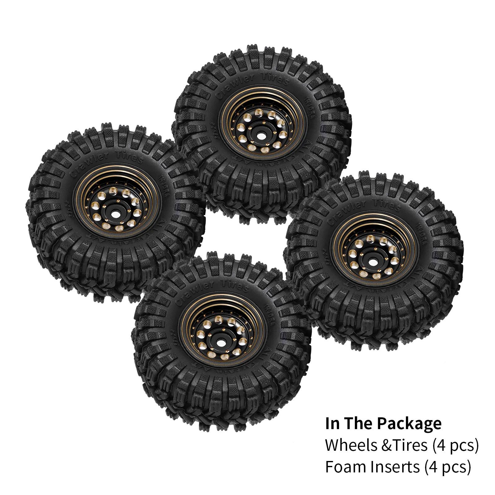 Accessoire Voiture RC Roues Beadlock INJORA 1.3 Avec Pneus XHX - Pour Crawlers RC 1/18 Et 1/24