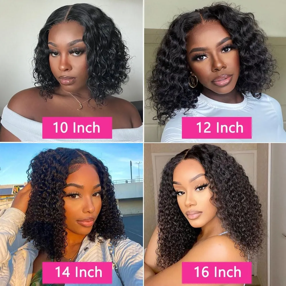 12A Wear Go Glueless Water Wave Short Bob Wigs 4x4 HD Lace  display picture 3
