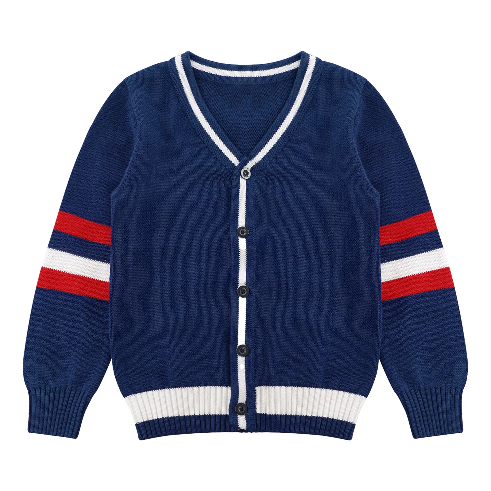 Cozy Knit Cardigan for Girls: Long-Sleeve Preppy Style Sweater for
