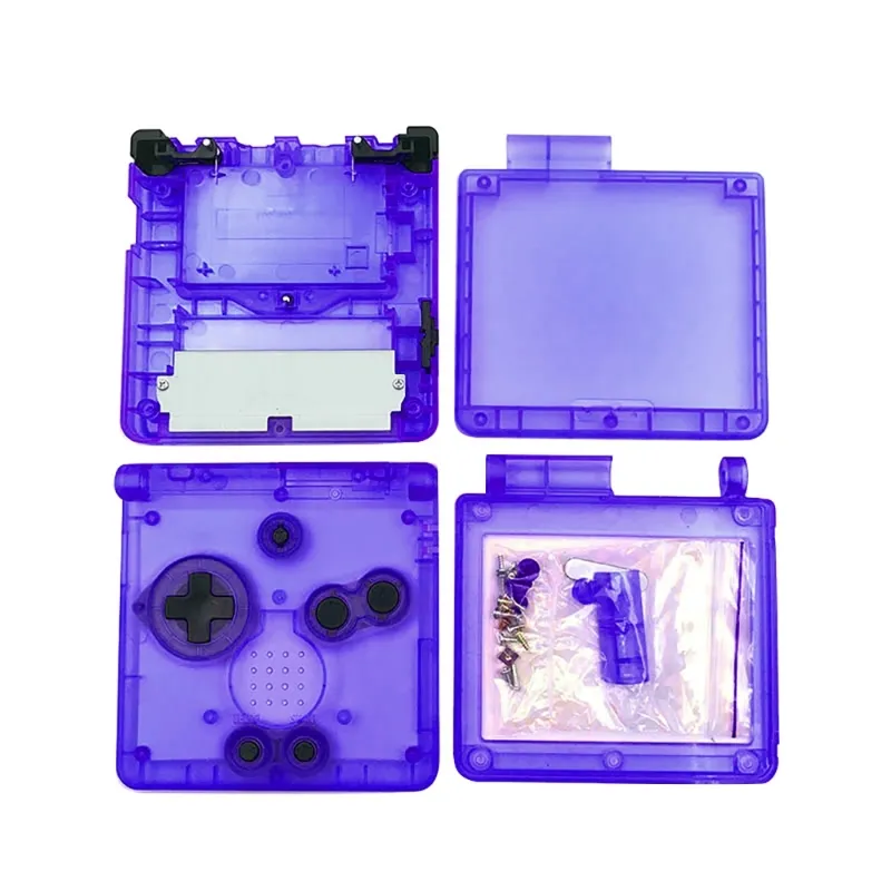 GBA SP Shell: Clear Transparent Housing Kit For Gameboy Advance SP