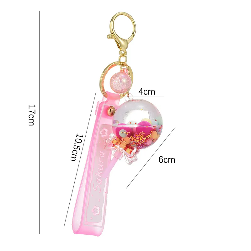 Oil Liquid Lollipop Keychain Quicksand Snowflake Glitter Acrylic