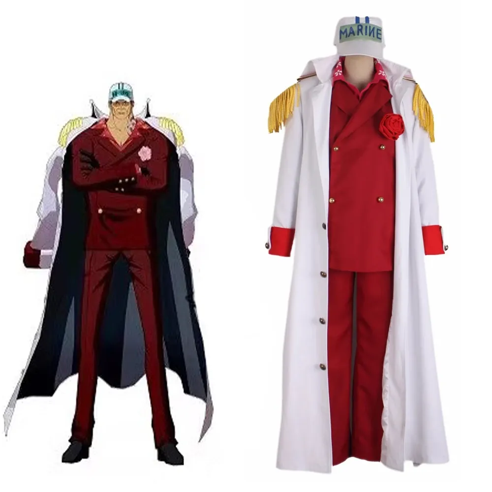 Anime One Piece Outfits Marines Admiral Style Jacket Set Full - Main Image