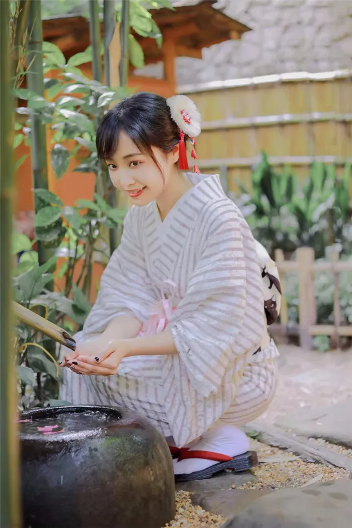 Japanese Kimono Yukata: Small Lace Patterns, Traditional
