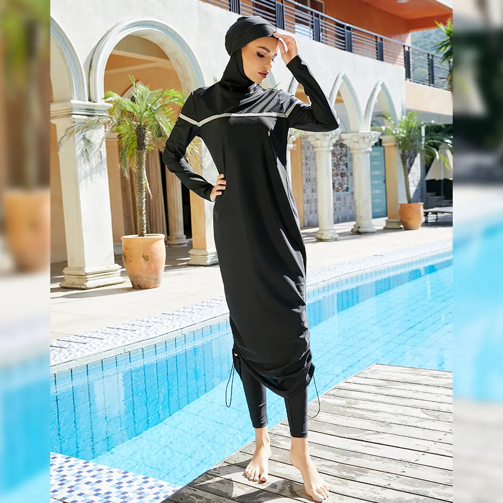 La Playa Monja En Traje De BaÃ±o Set De Piezas De Burkini Black Muslim