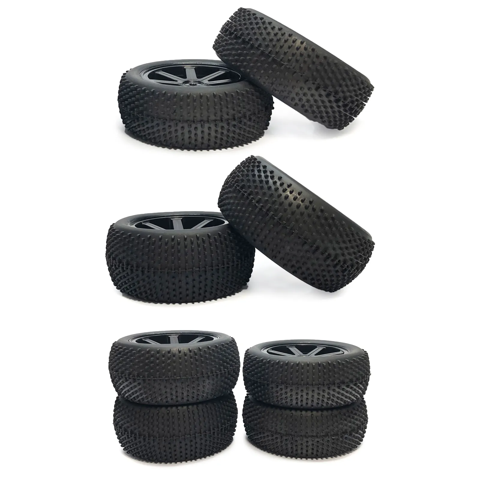 Lot De 4 Jantes Noires Pour Voiture RC 1/10 - Pièces De Rechange En Plastique - Taille 62x26mm
