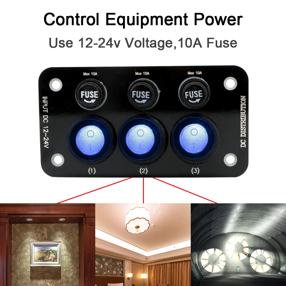 Porous Toggle Switch Panel With Replaceable Fuse Holder DC 12 24V Car ...