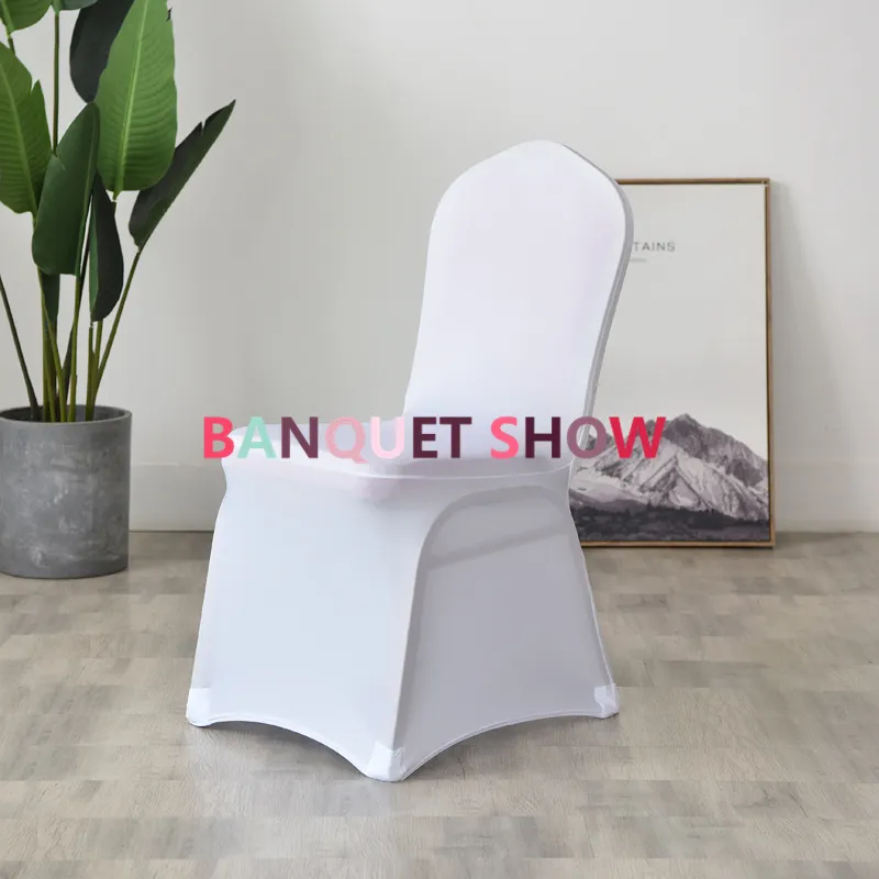 White Floral Spandex Armless Chair Cover – Elastic Stretch Sofa Slipcover For Dining Room, Restaurant, Or Home Decor